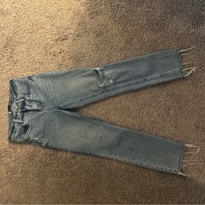 Kut from the Kloth Distressed Blue Straight Leg Jeans